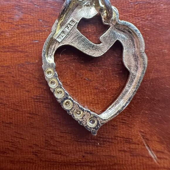 925 FAS Vintage Pendant Mother Child Heart Spiritual Inspirational Religious - Picture 6 of 7